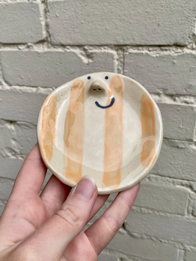 orange stripe trinket tray
