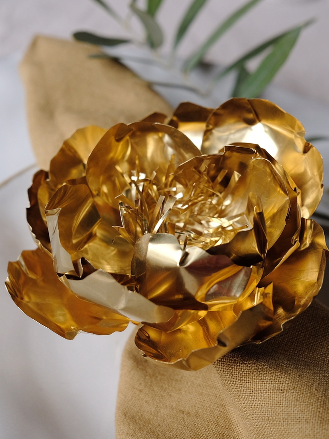 Peony napkin rings by Debbie Fairbrass