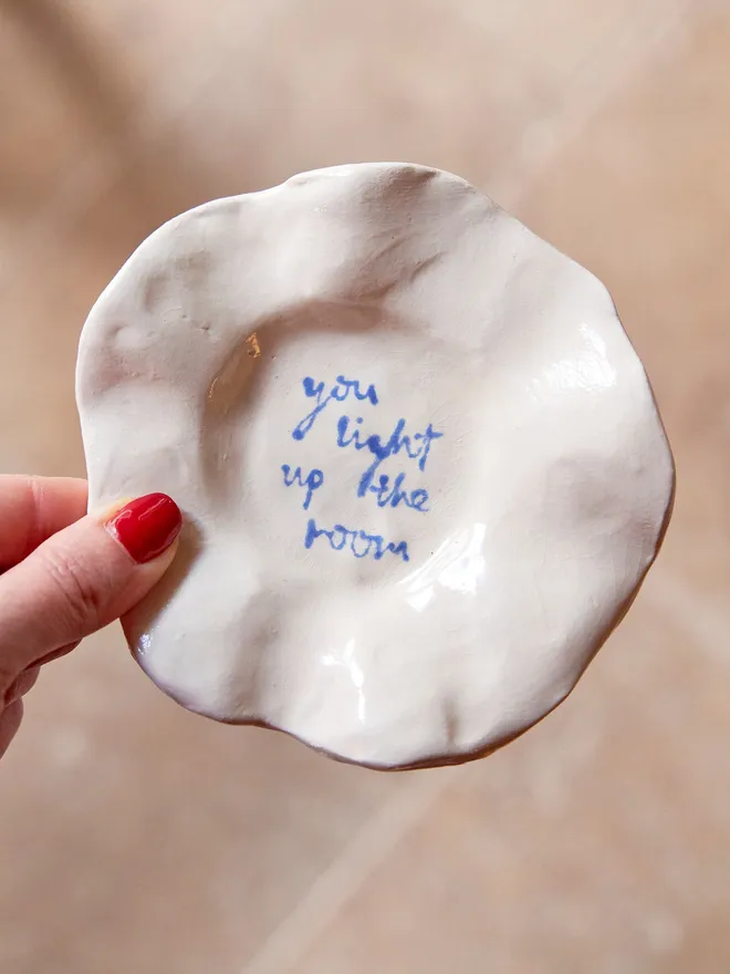 You light up the room blue ceramic plate wall art