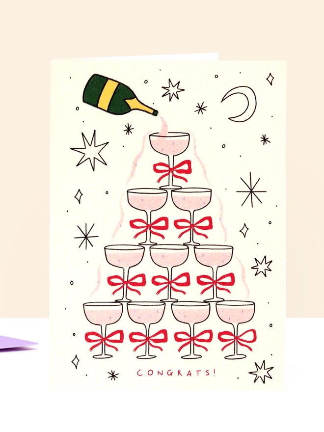 'Congrats' Champagne Card