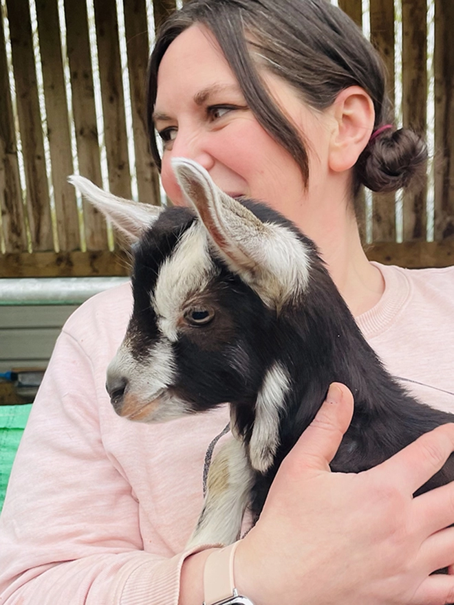 imogen with goat kid