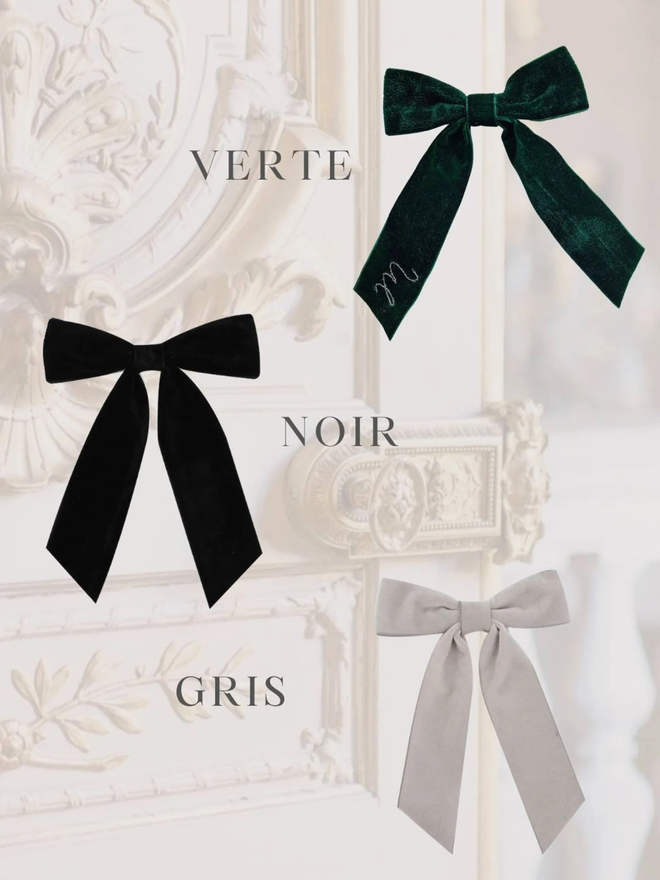 velvet bow colour guide