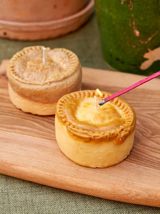 Pork pie candles