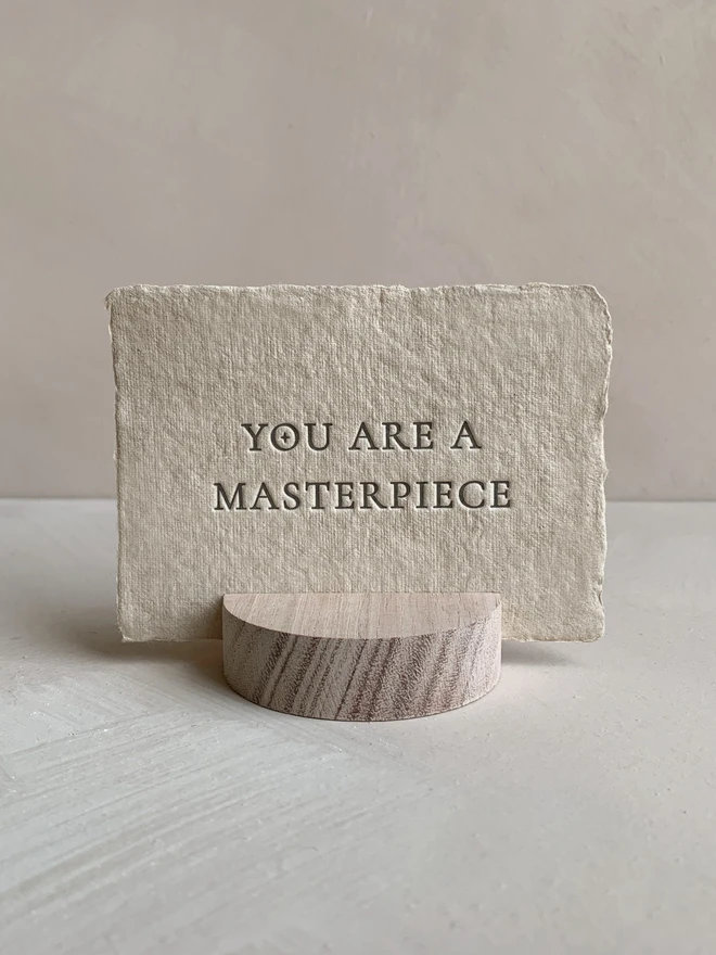 affirmation mini print with wooden stand