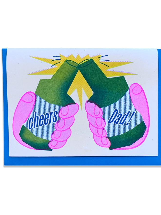 'Cheers Dad' A6 Riso Greetings Card