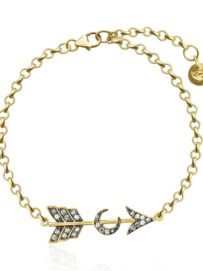 The Louise Bracelet - Diamond Arrow and Moon Regular price