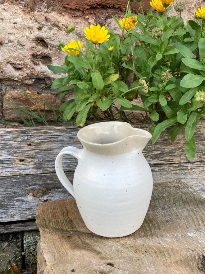 Medium Snowdrop White Jug