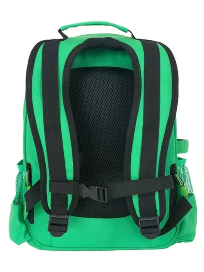 Back view of the Beltbackpack in green with cheststrap.