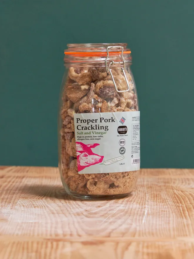 Pork Crackling Glass Jar