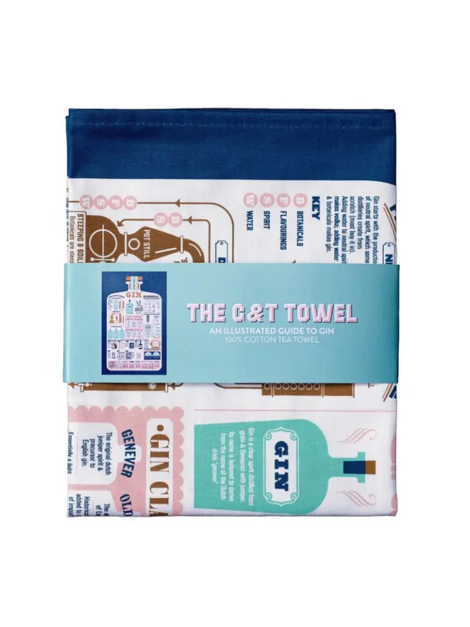 The G & T Tea Towel, against a white background. 