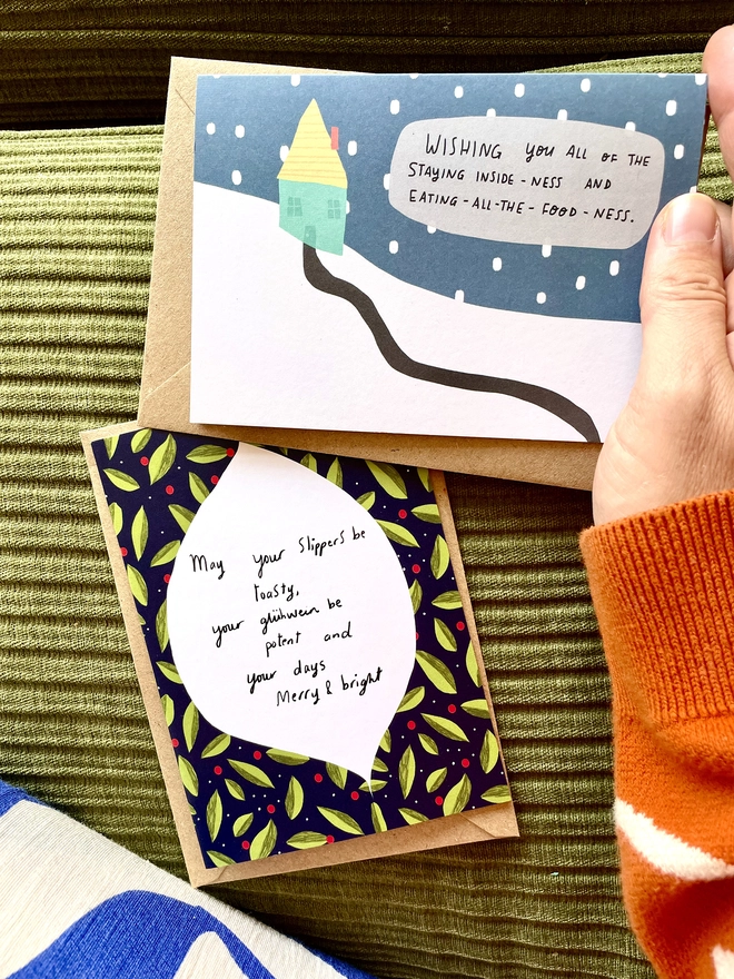 Two designs from Nicola's christmas collection
