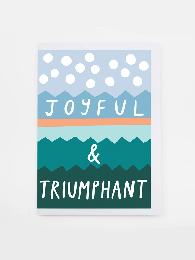 joyful triumphant quote christmas card