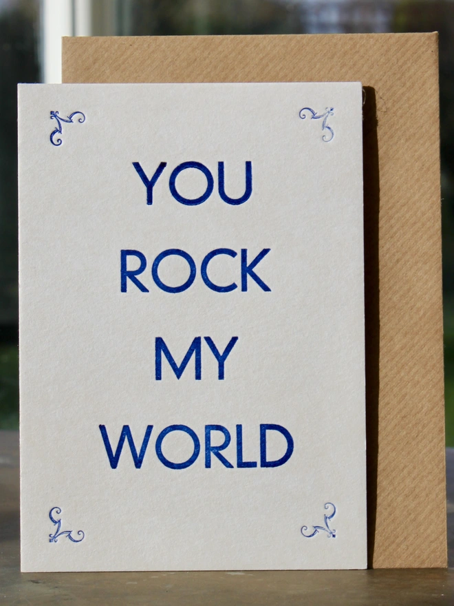 You Rock My World Postcard and envelope