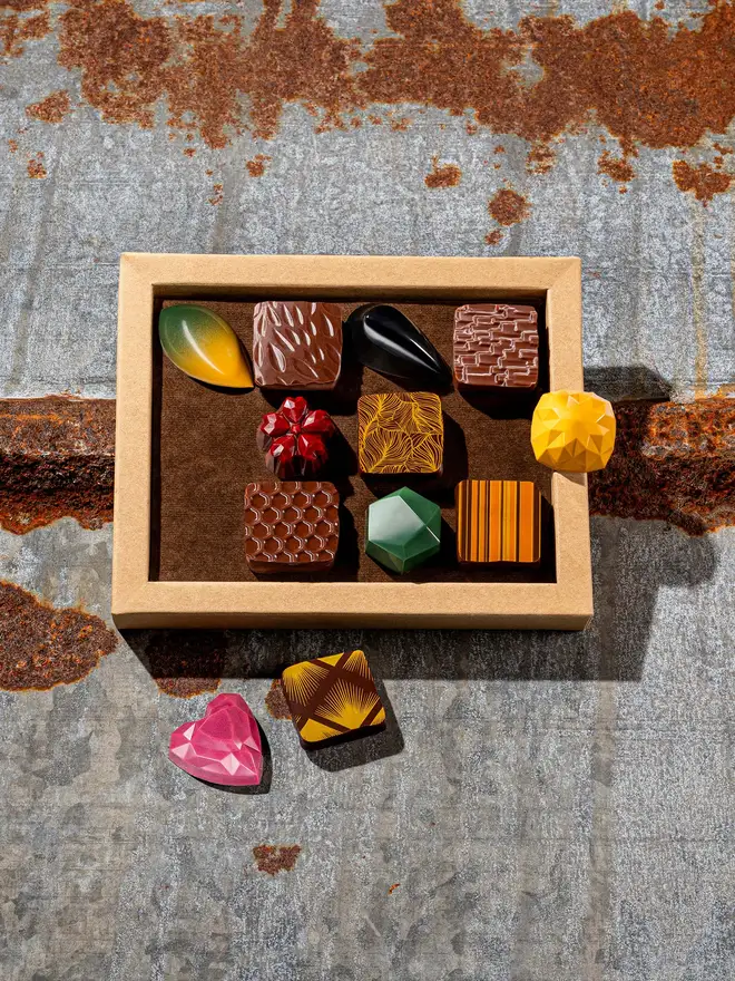12 colourful bonbons display 