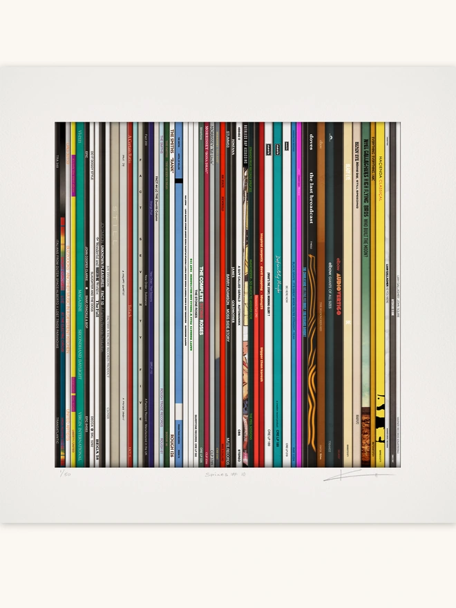 Fine Art print of vinyl records Manchester album spines