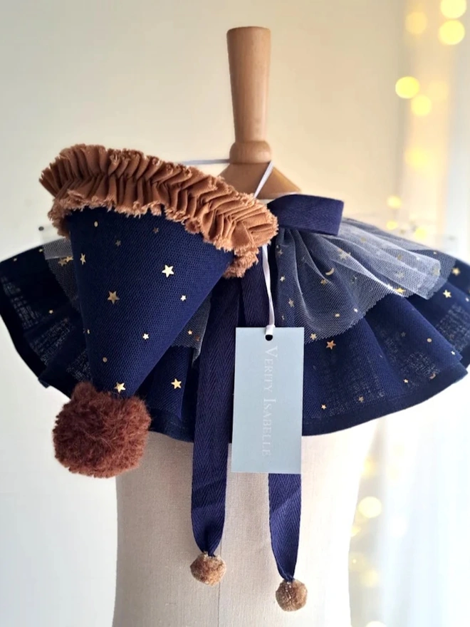 Midnight Collection  Linen Wizard Cape, Hat & Wand