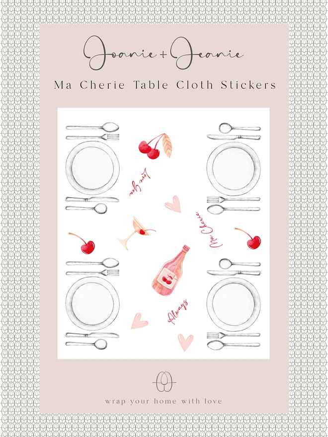 Tablecloth ma cherie stickers designs