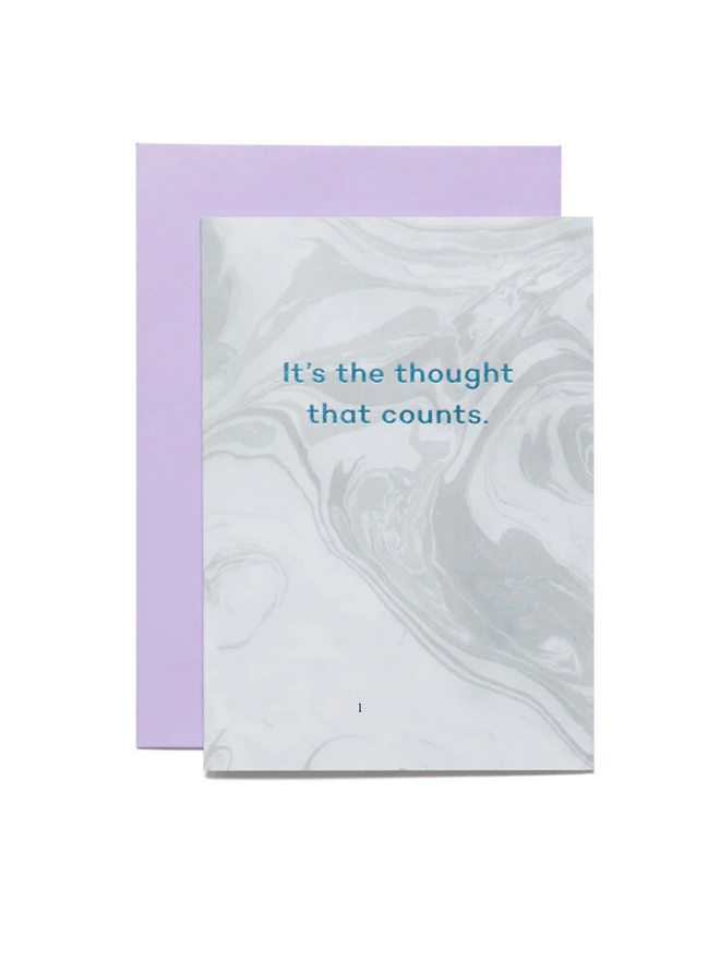 it's the thought that counts marbled greeting card