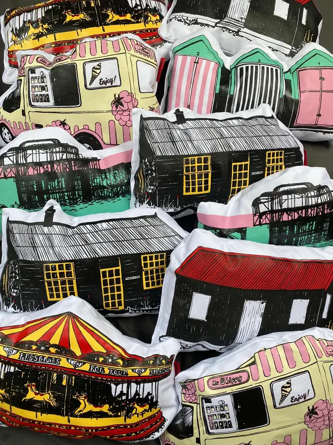 Rye Harbour Shed Handmade Cushion 