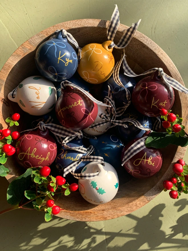 Personalised Painted Baubles
