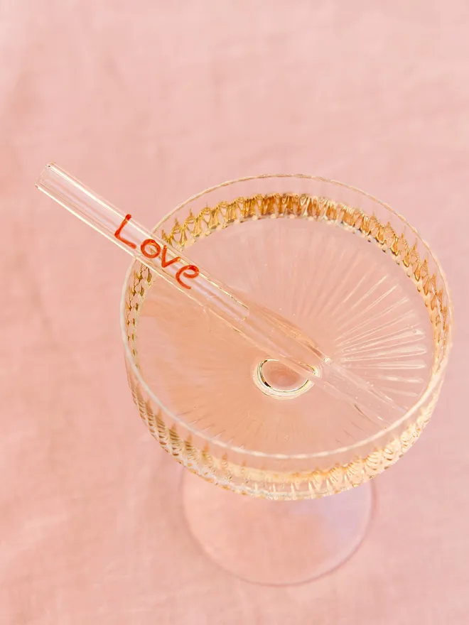 Love glass straw