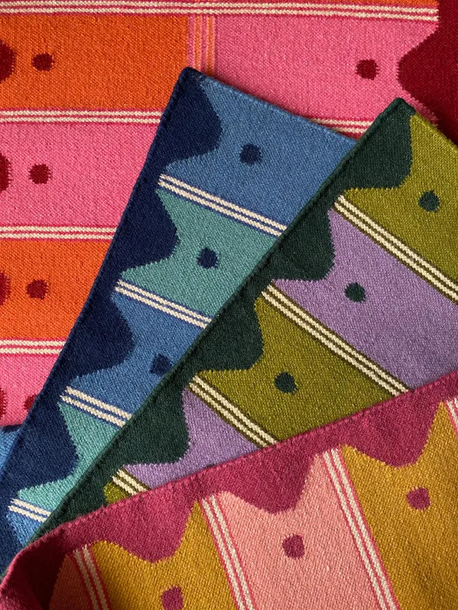 Colourful Ladder Flatweave Runner Rugs