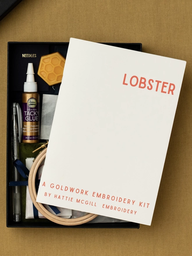 Goldwork Lobster Brooch Embroidery Kit