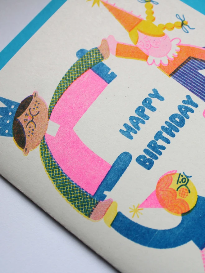 'Happy Birthday' A6 Riso Birthday Dance Card