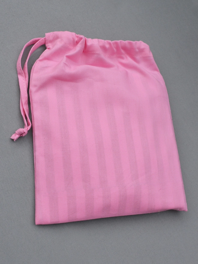 pink dust bag packaging for pink striped leather paper bags by Natthakur