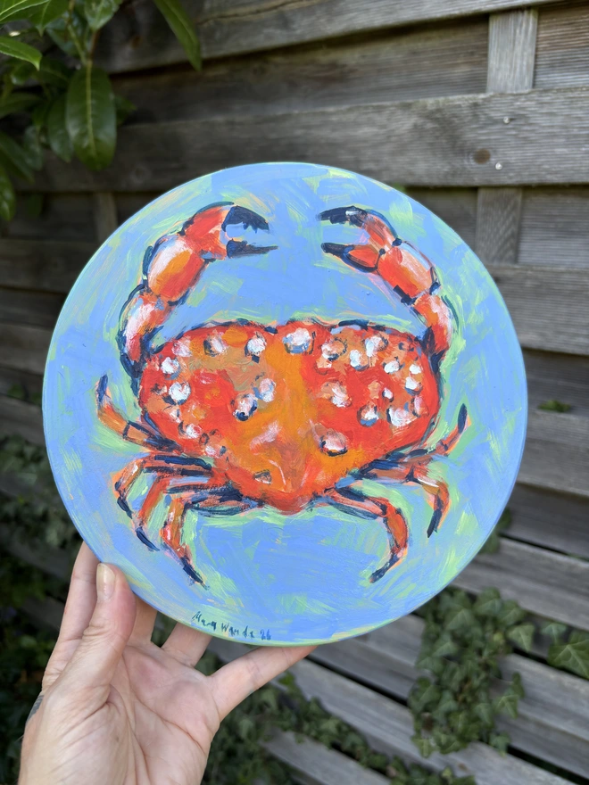 Crab round painting