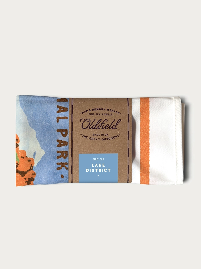 Visit the Lakes Retro Tea Towel Folded and Packaged