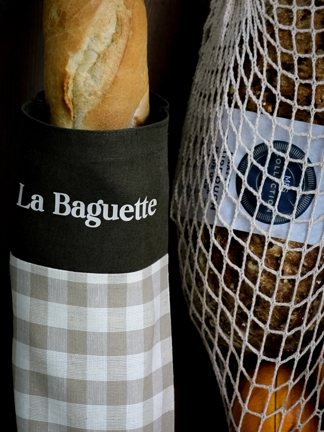 Gingham Baguette Bag