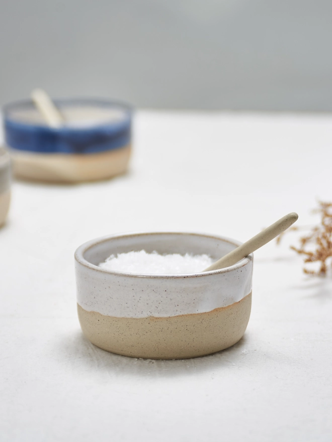 white ceramic dipping bowl 