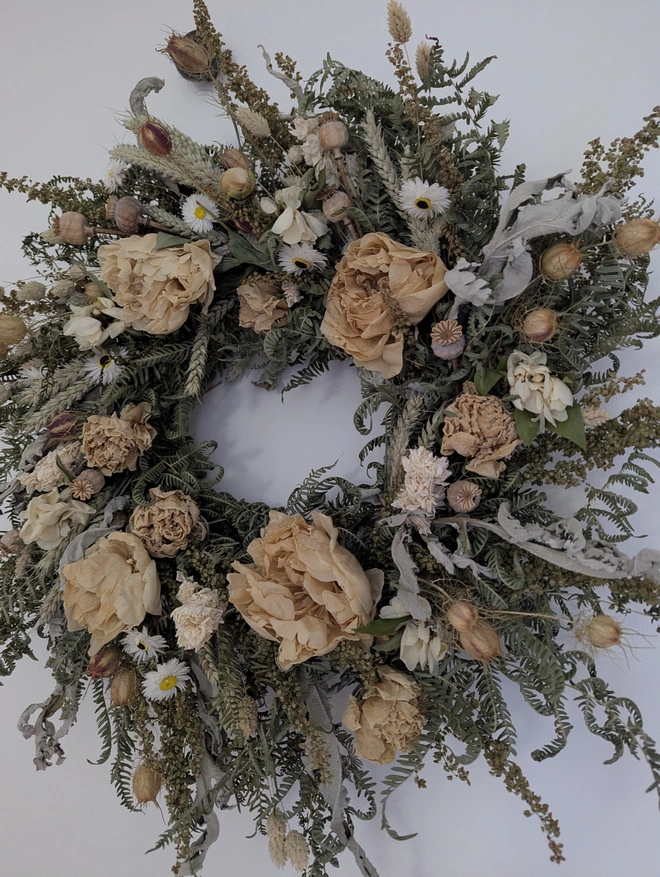dried peonies everlasting wreath