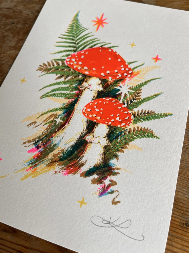 Earthish Delights Mushroom Screenprint