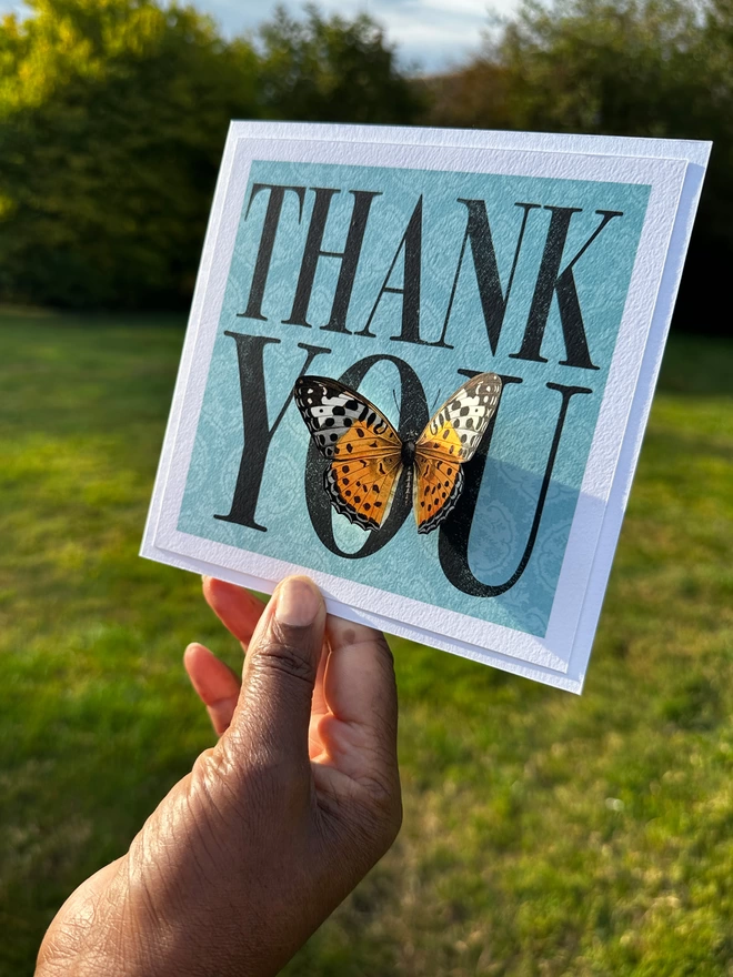 high quality butterflygram card with hand cut paper butterfly