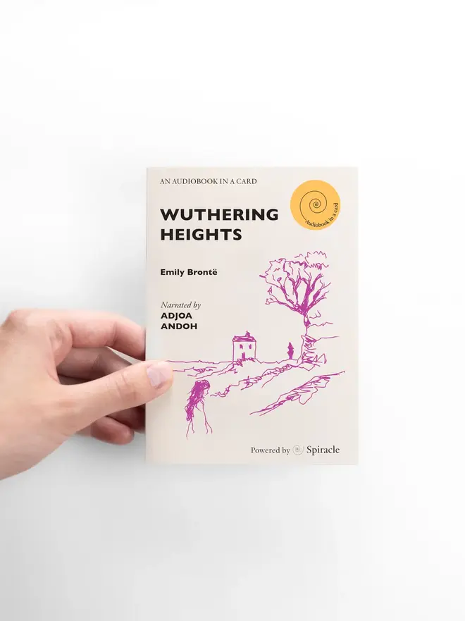 Wuthering Heights By Emily Brontë Audiobook In A Card, against a white background. 