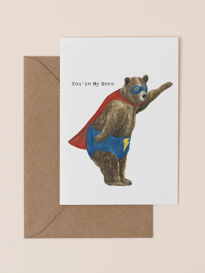 'You're My Hero' Party Card