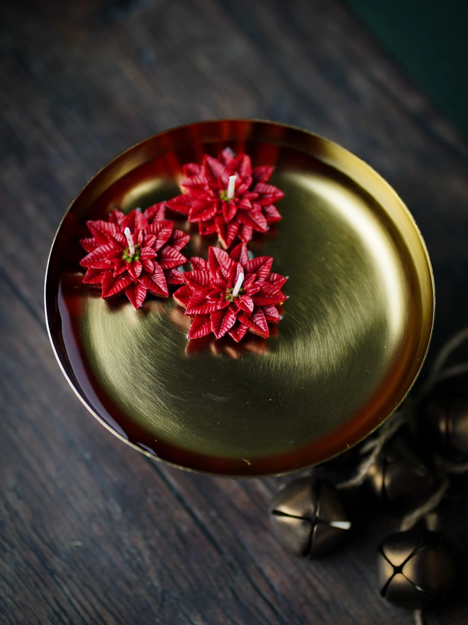 Christmas Poinsettia Floating Candle Collection