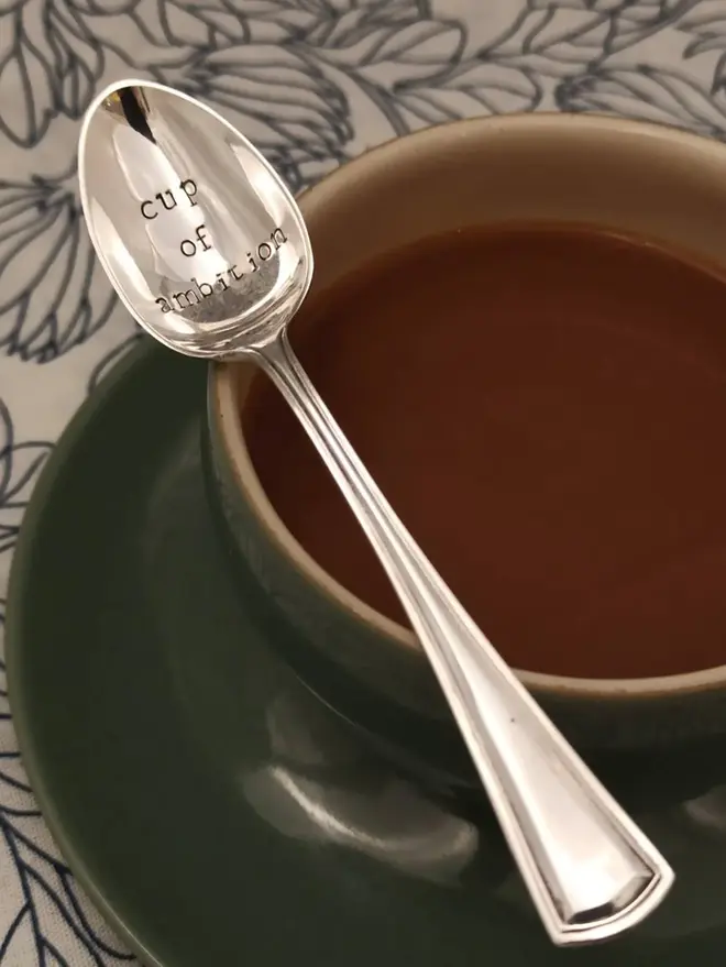 'Cup Of Ambition, What Would Dolly Do?' Vintage Spoon