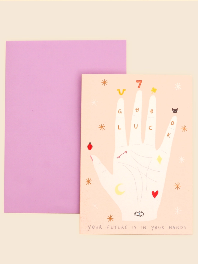 'Good Luck' Palmistry Card