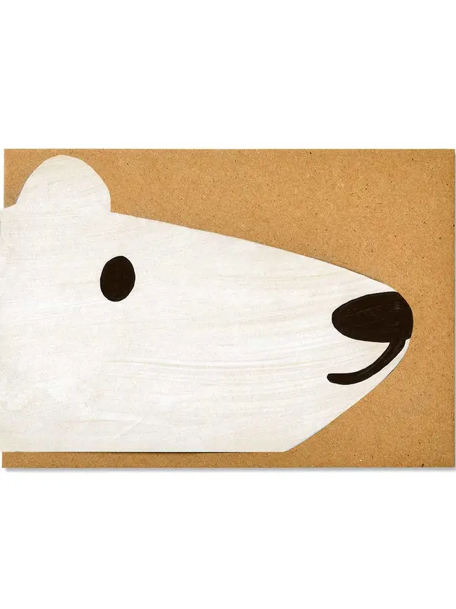 Polar Bear shaped die cut Christmas greetings card
