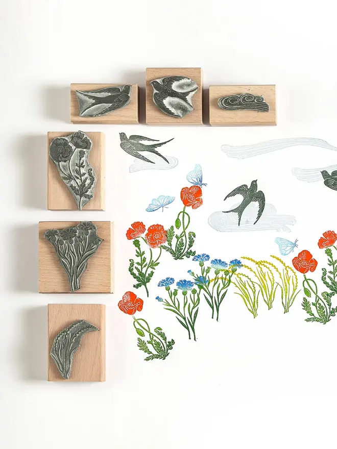 Summer Meadow Rubber Stamp Collection