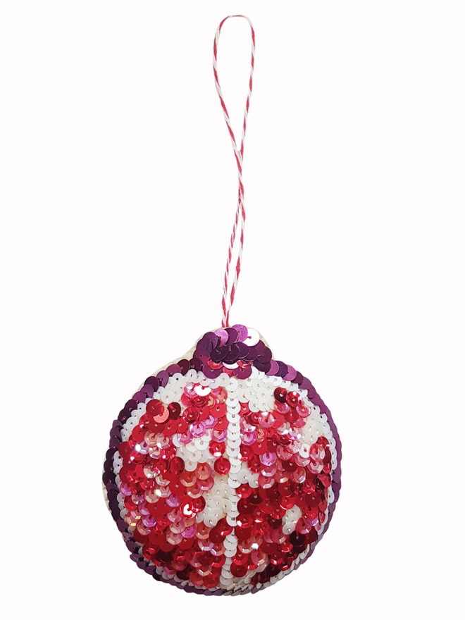 Pomegranate sequin ornament