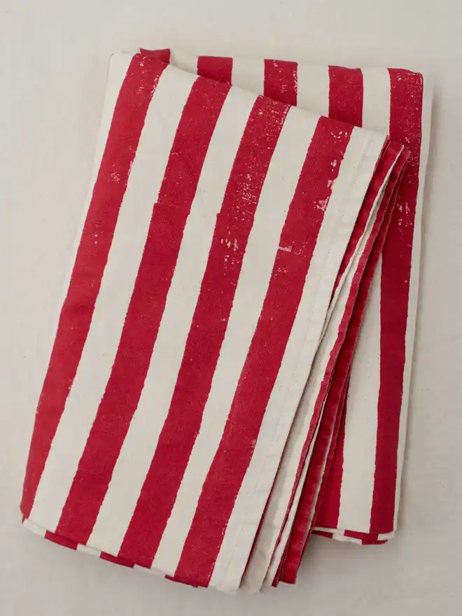 Christmas Red Stripe Tablecloth