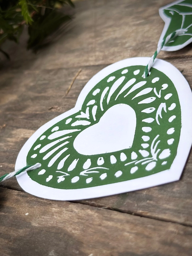 Dala Horse Traditional Nordic Christmas Linocut Garland