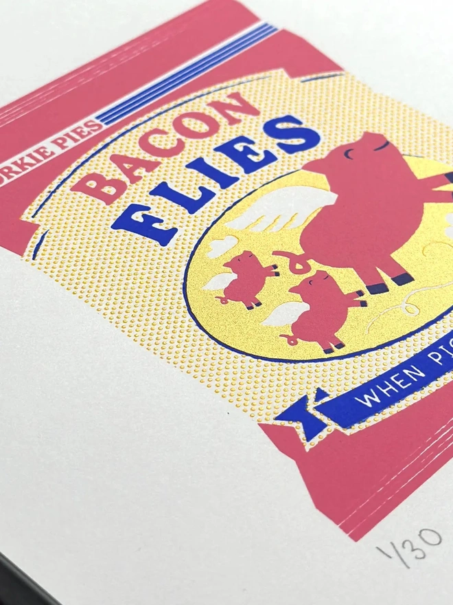 'Bacon Flies' Limited Edition Hand-Pulled Screen Print