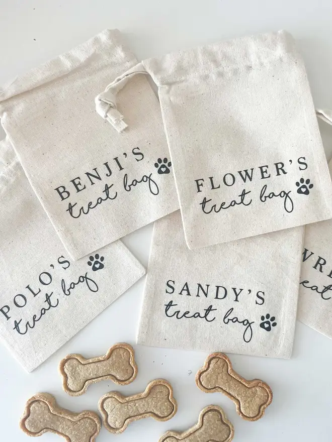 personalised dog treats doggy treat bag puppy gifts 