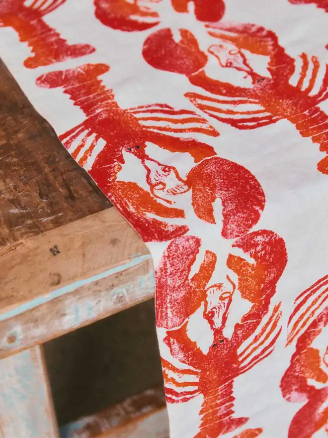 Orange and Red Lobster Table Runner