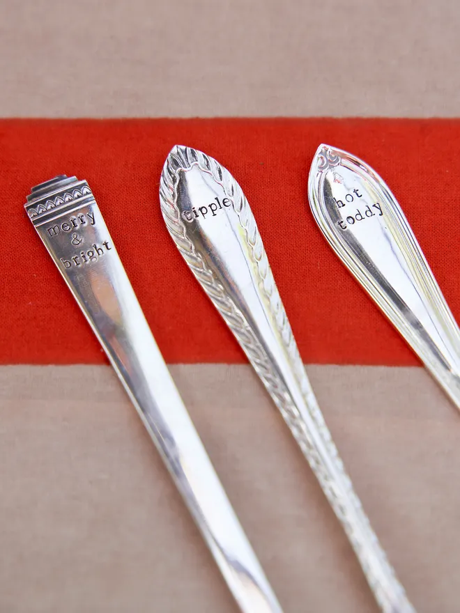 Merry and bright vintage cocktail stirrer